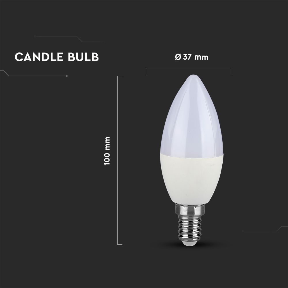 LED Bulb - SAMSUNG CHIP 5.5W E14 Plastic Dimmerabile Candle 4000K