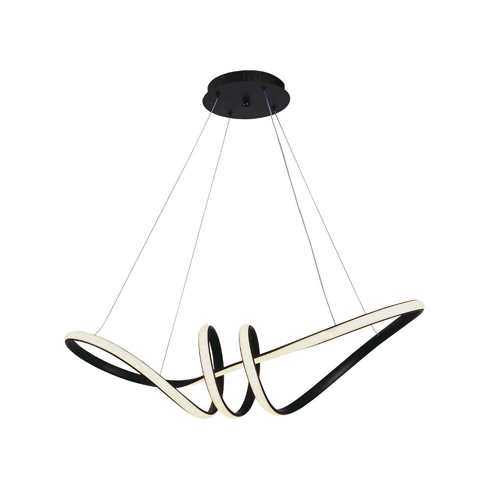Lampadario LED a Sospensione 24W in Metallo dal Design Moderno 72x30cm Coloro Nero 3000K