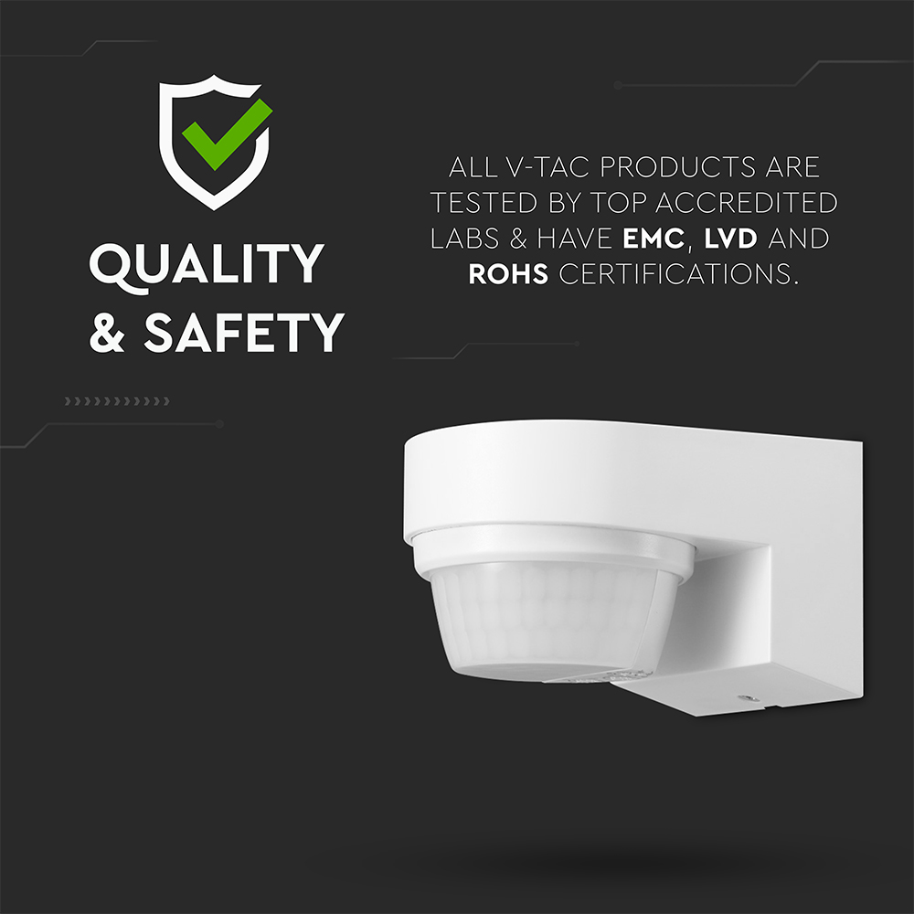 PIR WALL Sensor 180º/360º White Body IP44 MAX 1000W img 3