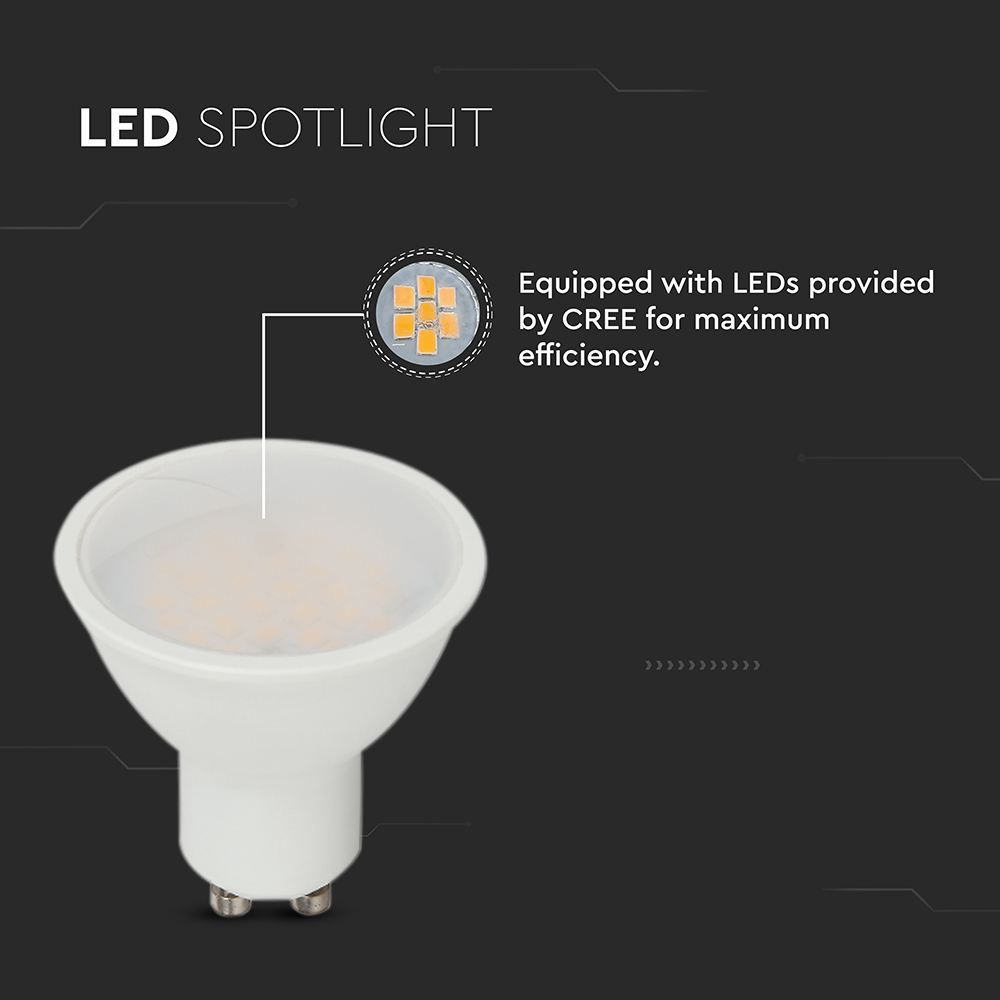 LED Spotlight - CREE CHIP 4.5W GU10 Plastic 110° 6500K