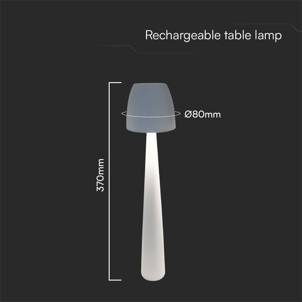 2W LED Table Lamp (80*370) 3in1 Dimmable White Body