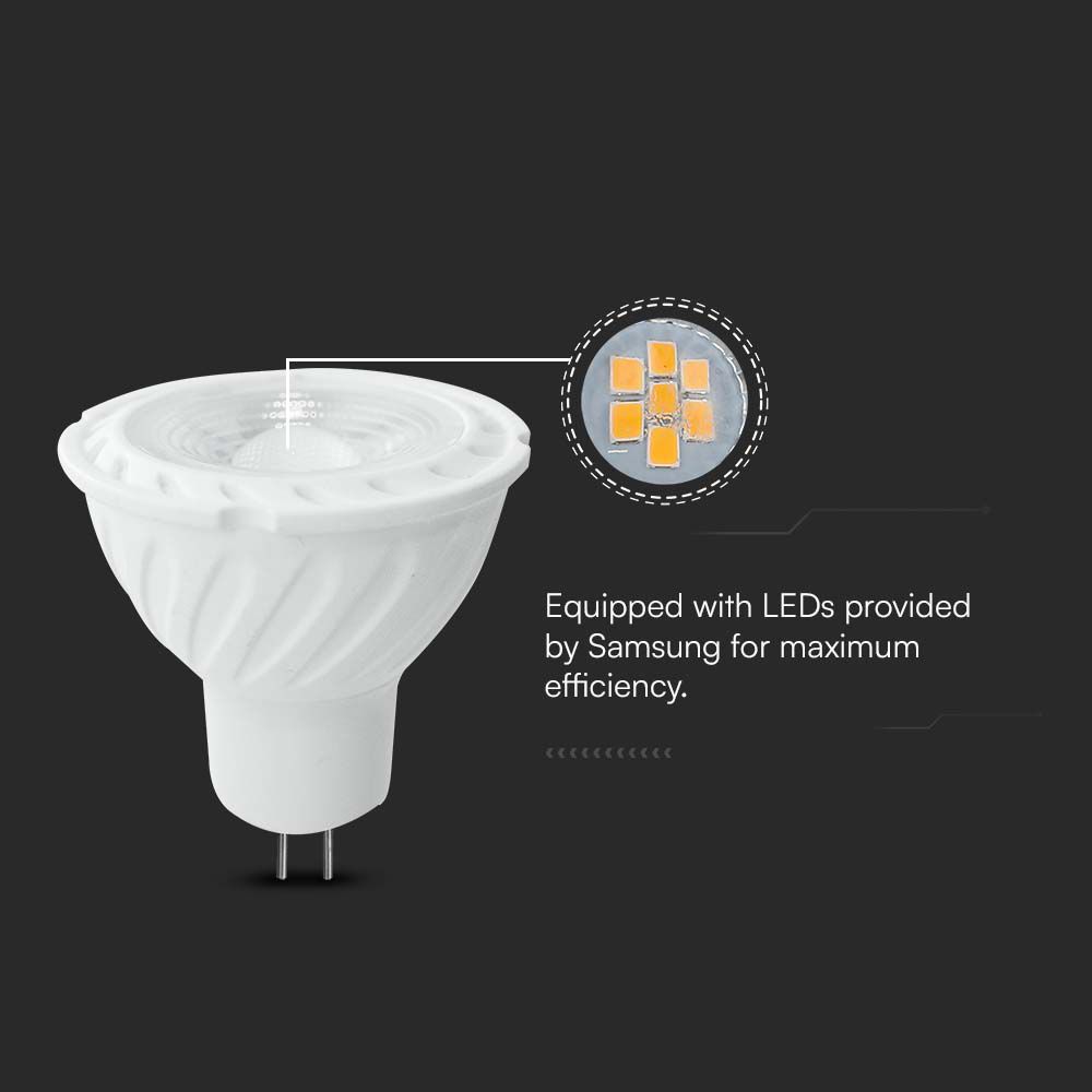 Faretti SAMSUNG CHIP - GU5.3 6W MR16 Riple Plastic 38° 6400K