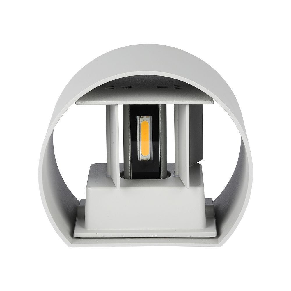 Lampada LED da Muro Arrotondata Doppio LED COB 6W 110LM/W Colore Grigio Satinato Fascio Luminoso Regolabile 4000K IP65 img 1