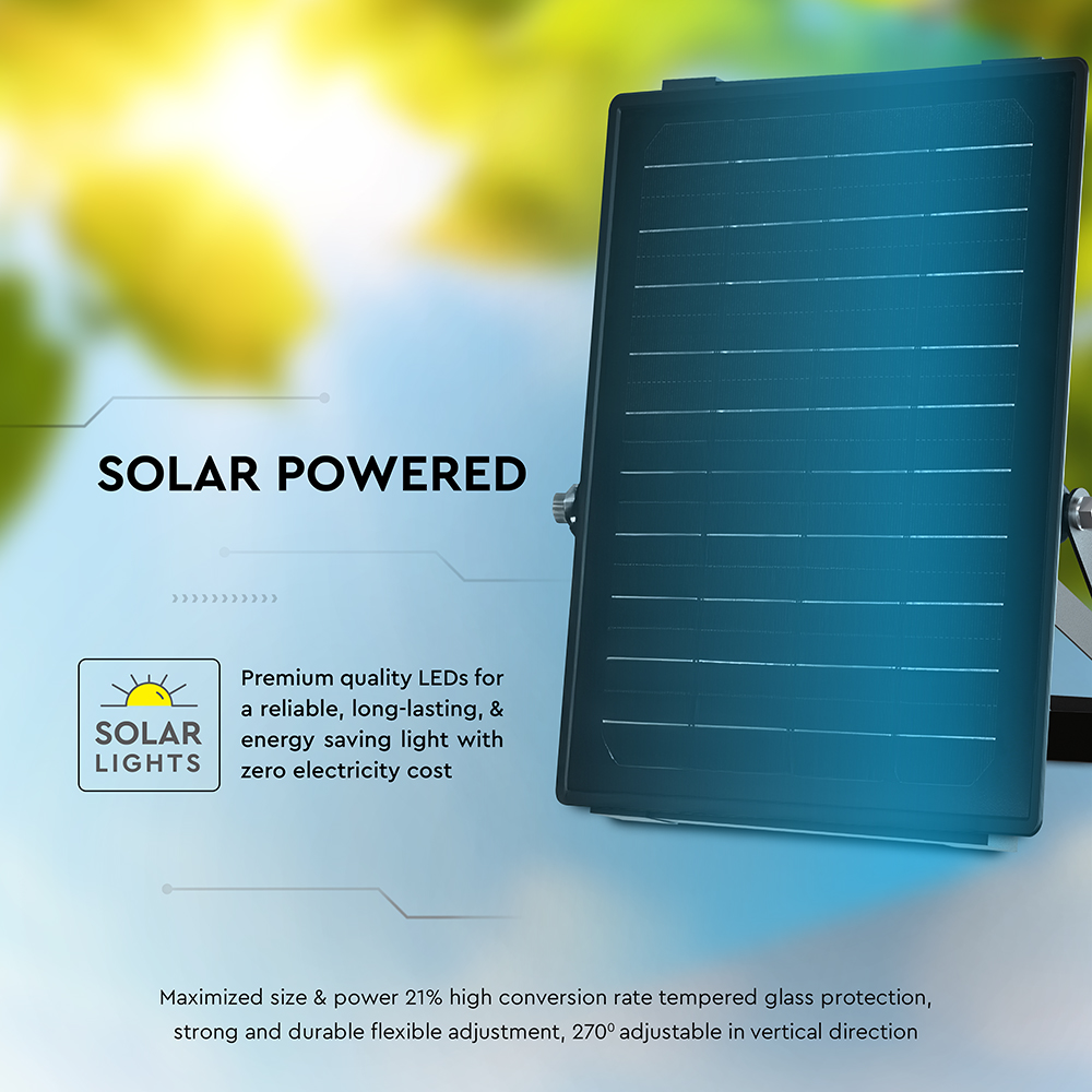 10W LED Solar Faro LiFePo Battery 3.7V Black CCT 4000K6000K img 8