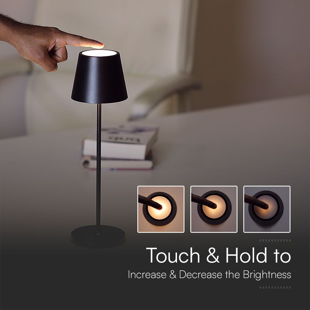 1.5W LED Table Lamp 3000K IP54 Sand Black Body img 2