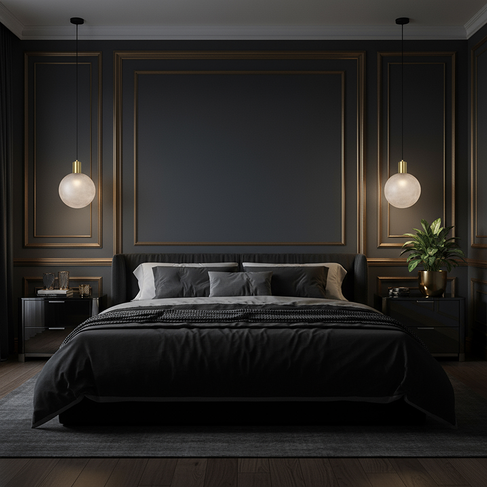 E27 Decorative Hanging Lamp (D100*H25mm) Brished Brass+Smokey Grey img 1