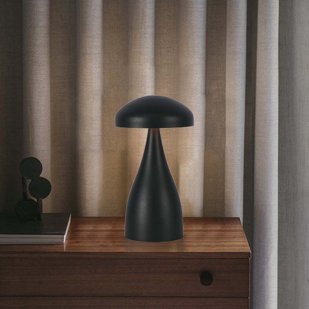 Lampada LED da Tavolo 1W con Batteria 800mAh Ricaricabile USB C Colore Nero in Metallo Touch Dimmerabile 3in1 img 2