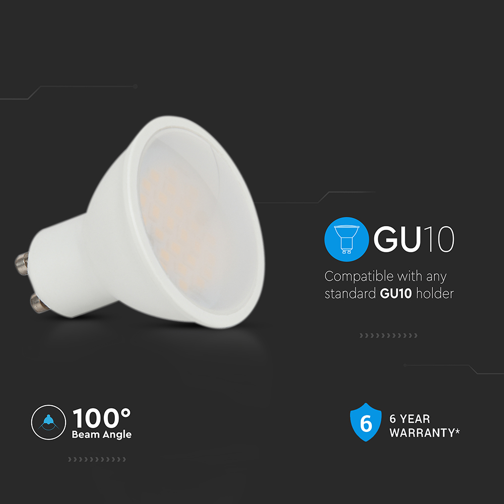 LED Spotlight - CREE CHIP 4.5W GU10 Plastic 110° 6500K img 1