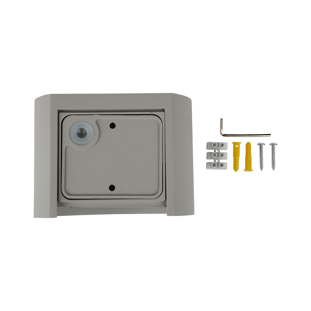 Lampada LED da Muro Arrotondata Doppio LED COB 6W 110LM/W Colore Grigio Satinato Fascio Luminoso Regolabile 4000K IP65 img 3