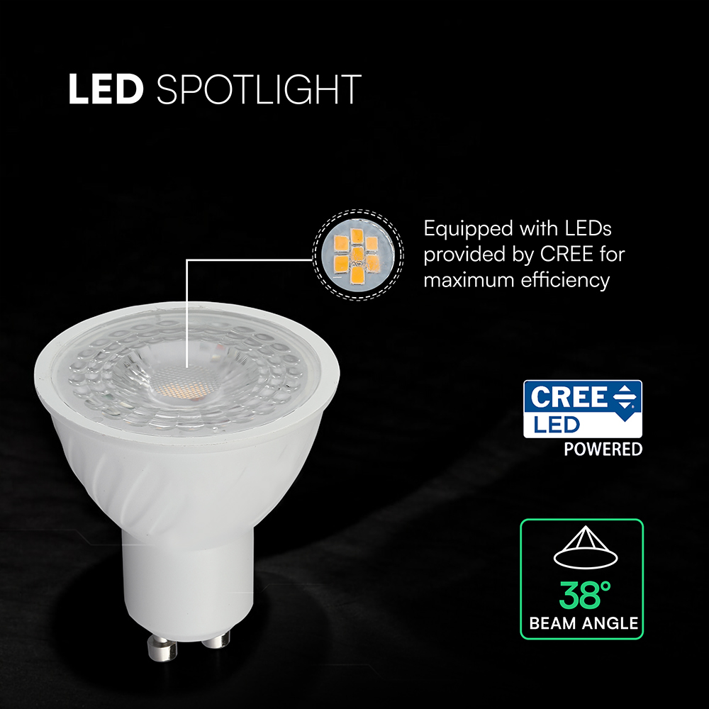 LED Spotlight - CREE CHIP 4.5W GU10 Ripple Plastic 6500K
