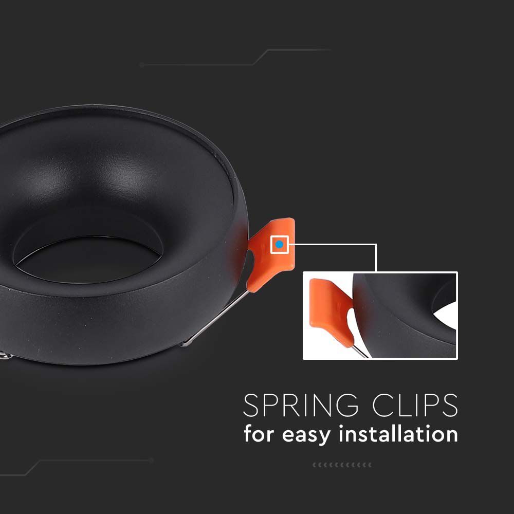 GU10 Fitting Round Black Frame  Black Reflector img 1