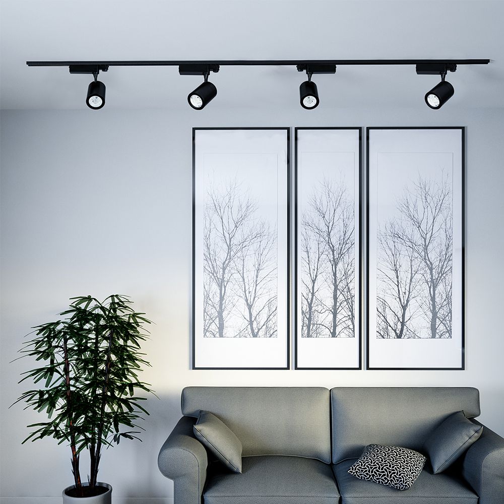 35W LED Track Light Black Body 6000K