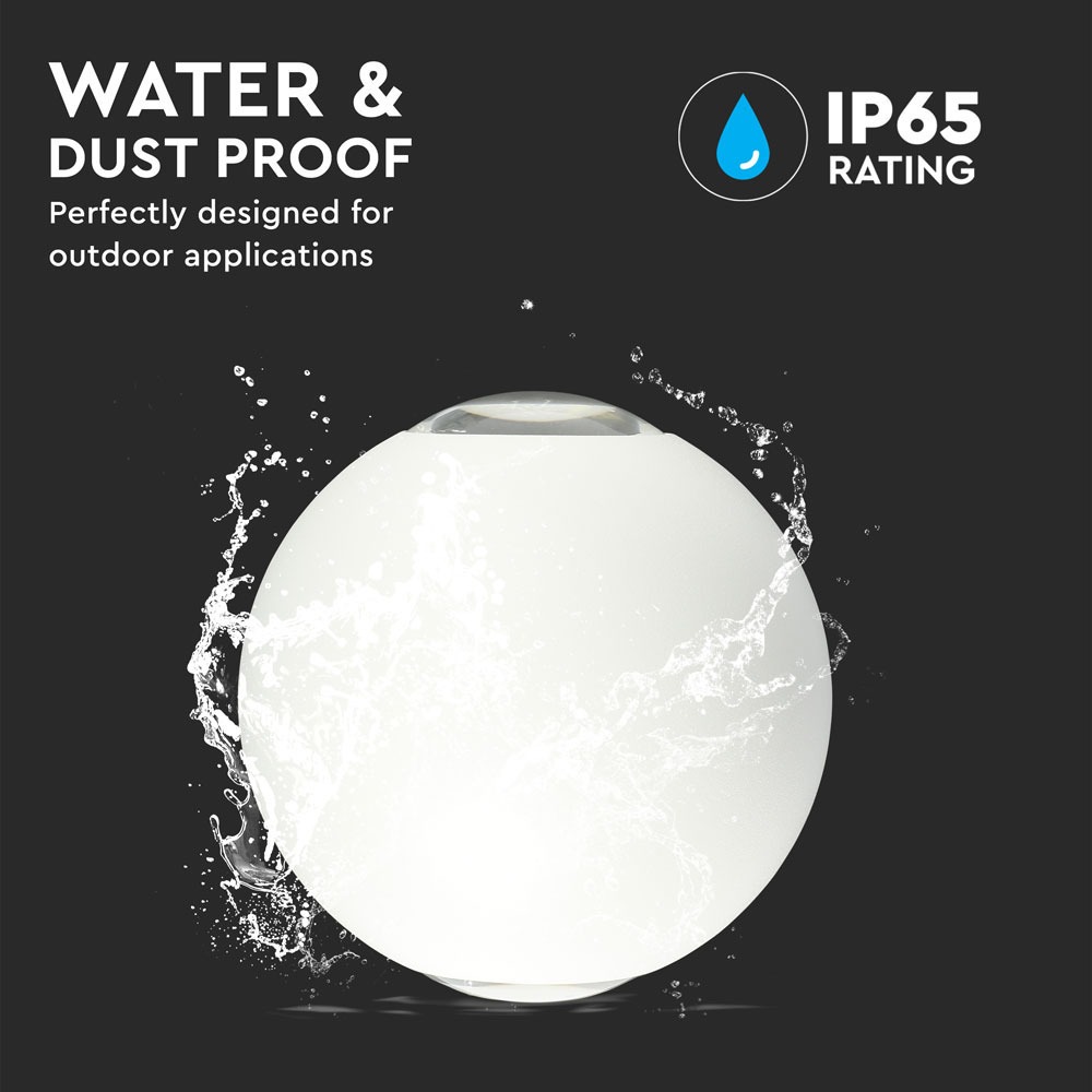 6W LED Wall Light Corpo Bianco Rotondo IP65 3000K img 1