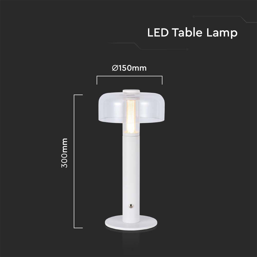 Lampada da Tavolo Ricaricabile 3 in 1 corpo bianco