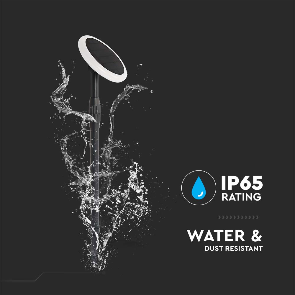 3W LED Solar Garden Light With White + Black Body 4000K 2pcs/pack img 6