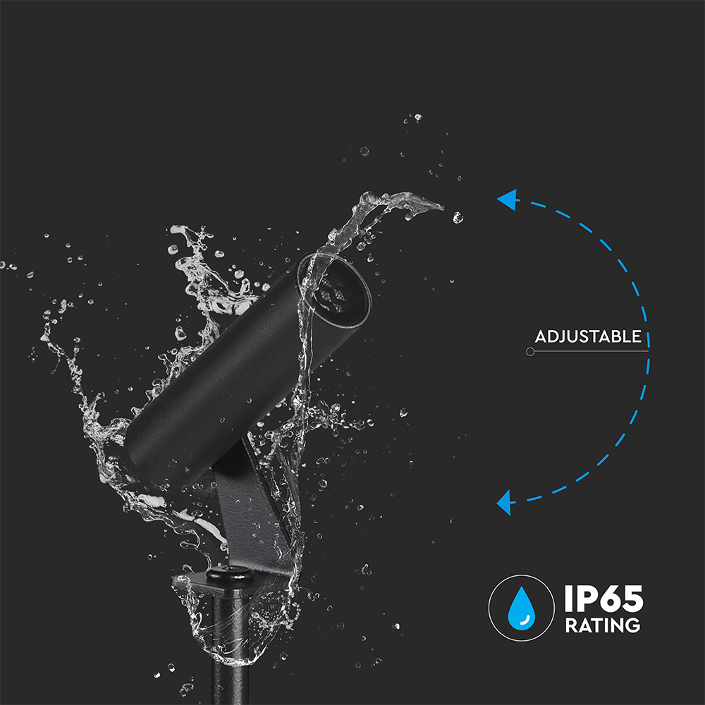 2W LED Spike Aluminum4000K Black Body IP65 Round img 1