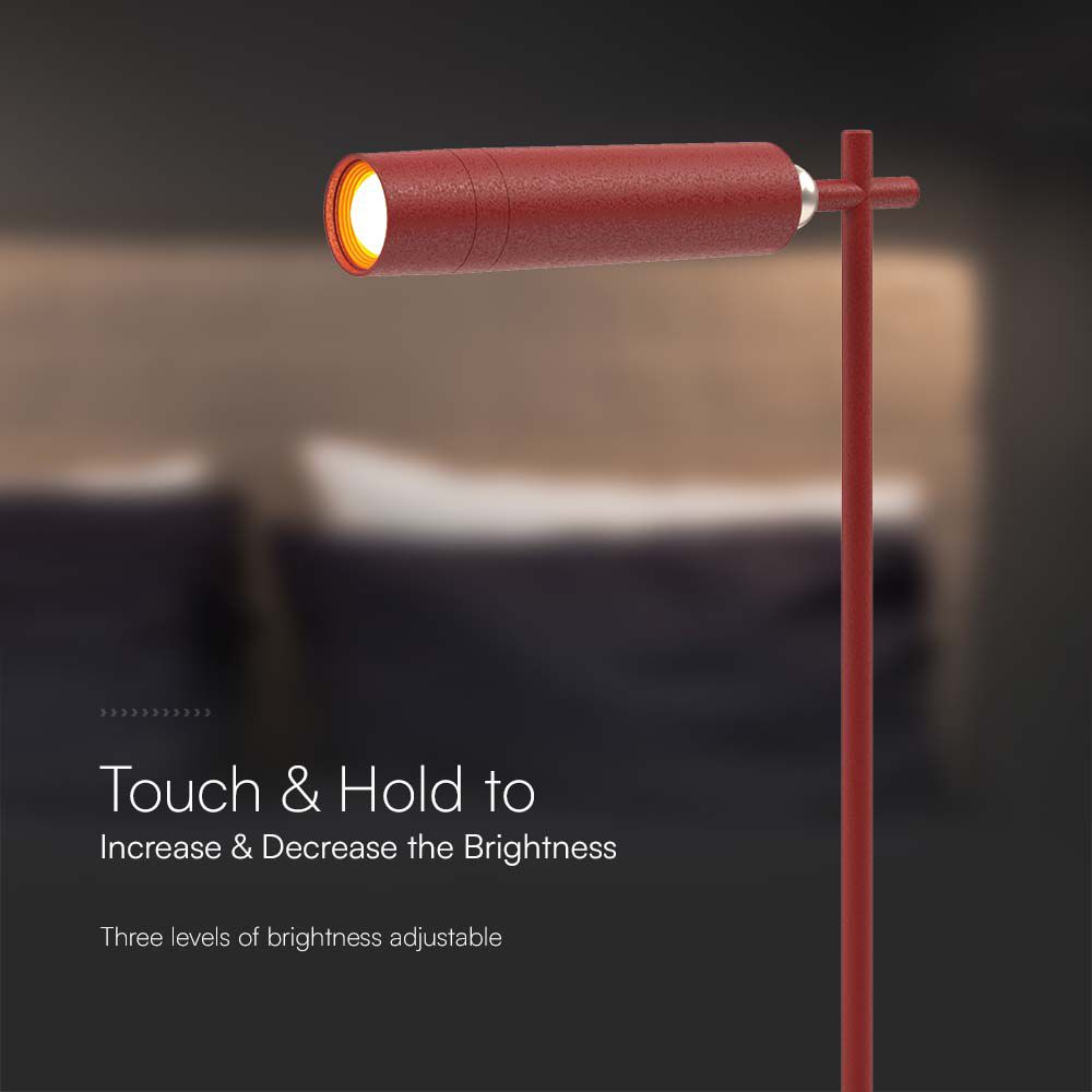 3W LED Magnetic Table Lamp 4000K Red Body img 1