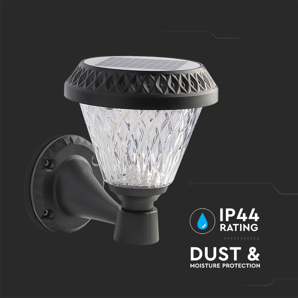  Sollar Wall Light RF Control 3in1 IP44 Black Body img 4