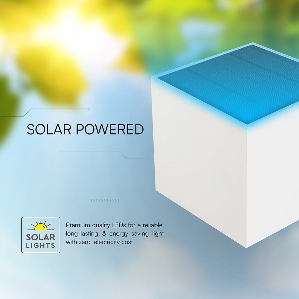 3W LED Solar Wall Light 3in1 White Body IP65 img 5
