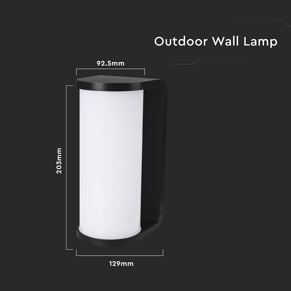 12W LED Wall Light Black Body 3in1