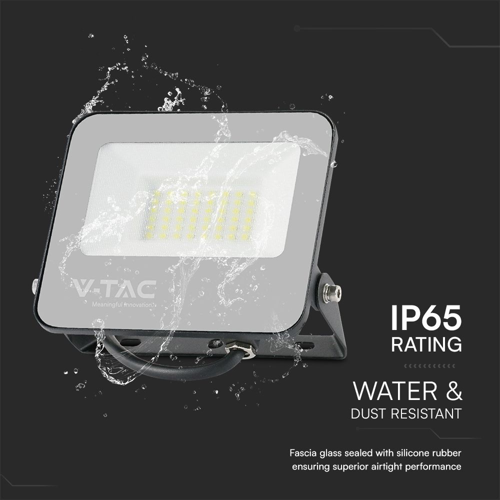 30W Floodlight RGB+White Frosted Glass Black Body With Controler IP65 img 3