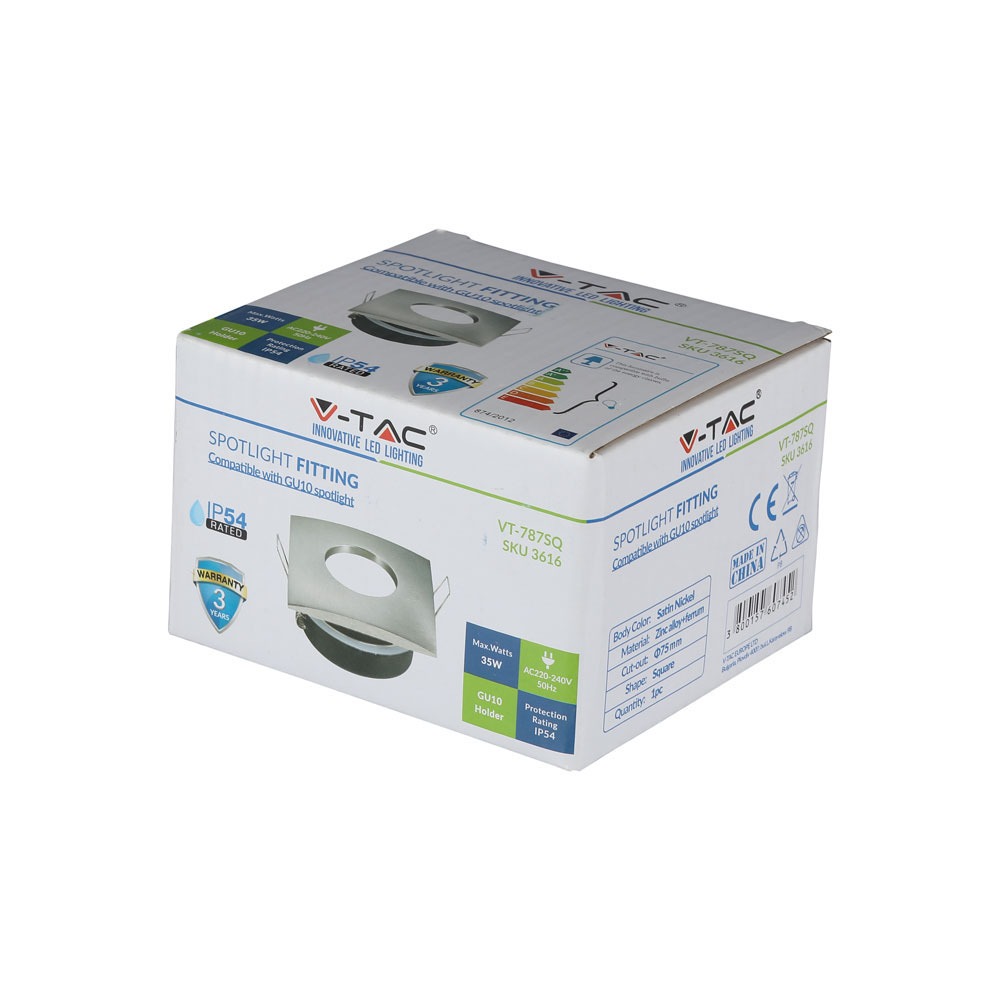 GU10 Corpo Quadrato Satin Nickel