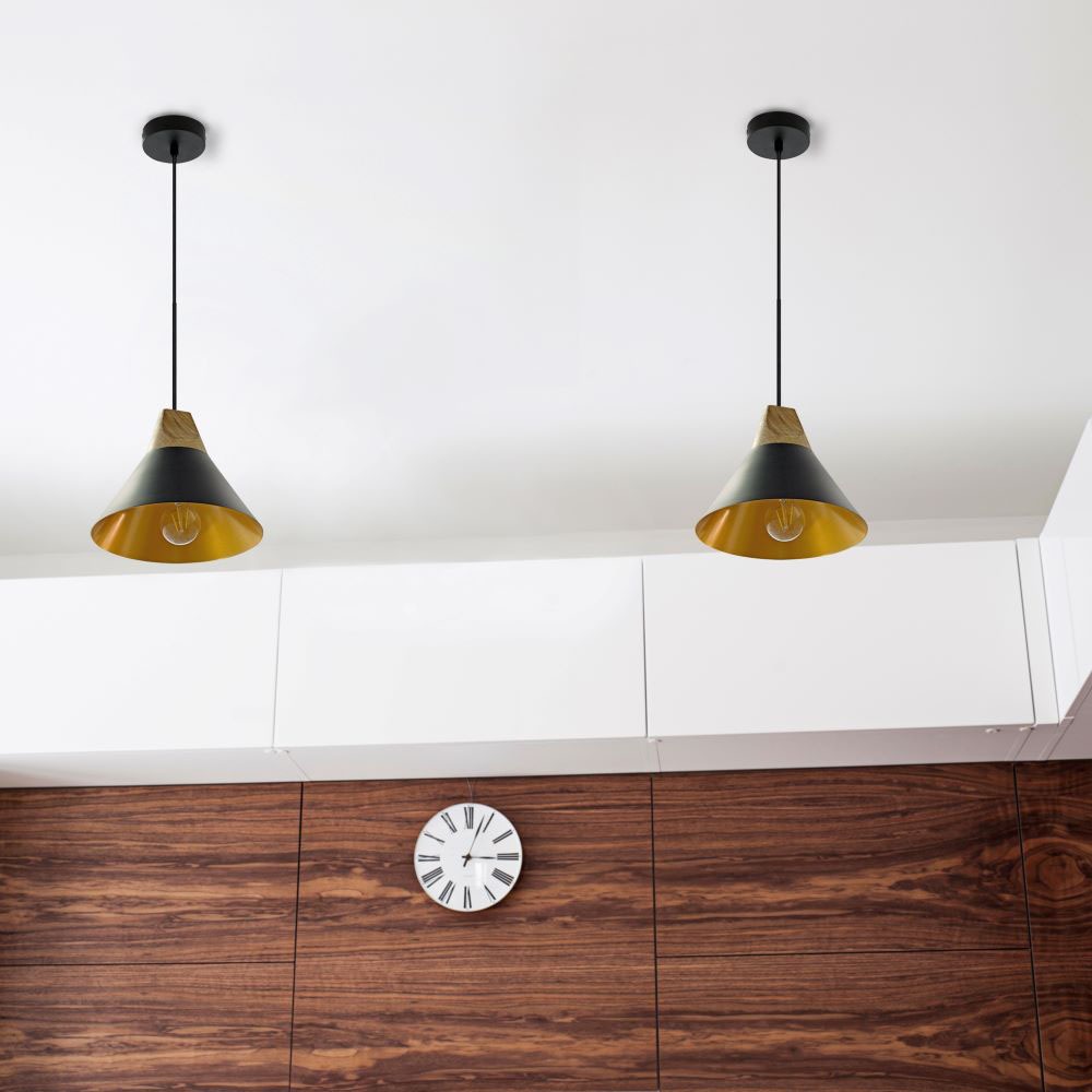 Lampadario con Portalampada Alluminio Nero chiaro img 1