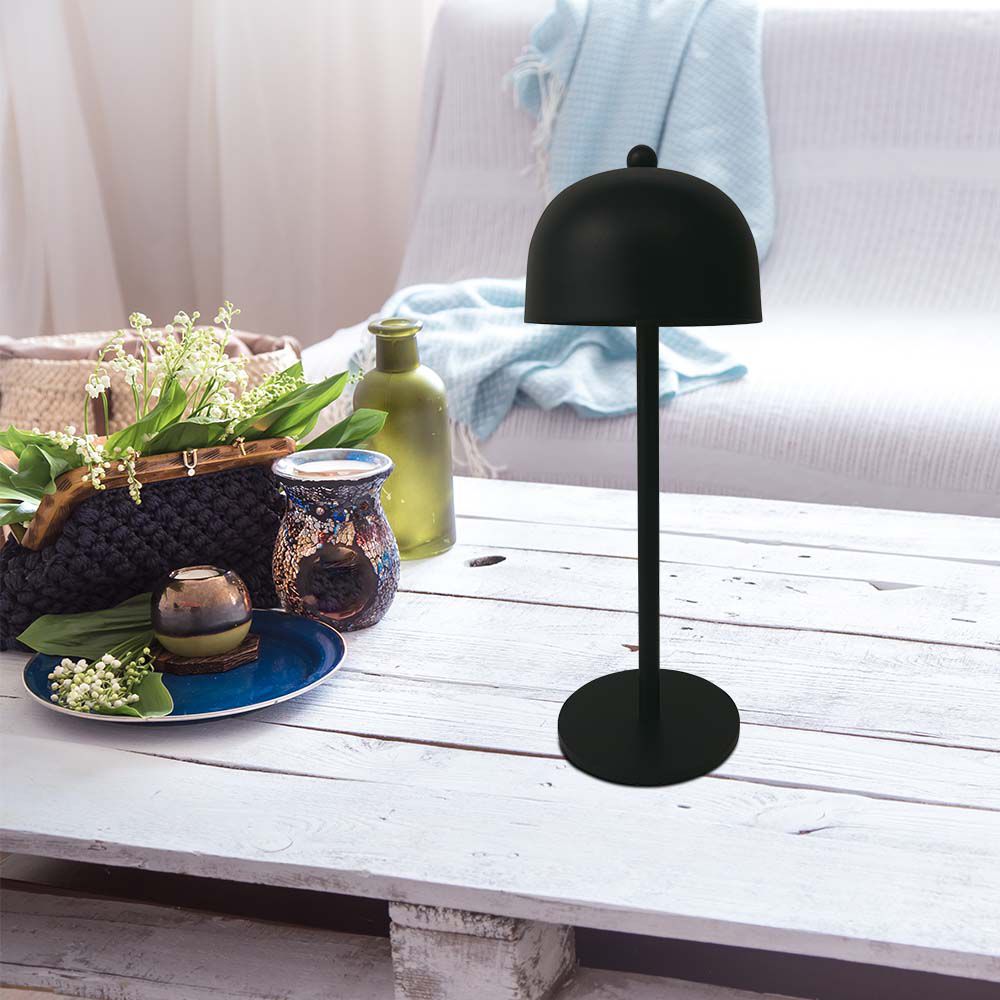  Lampada LED da Tavolo 3W con Batteria 1800mAh Ricaricabile USB C Colore Nero in Metallo Touch Dimmerabile 3in1 img 1