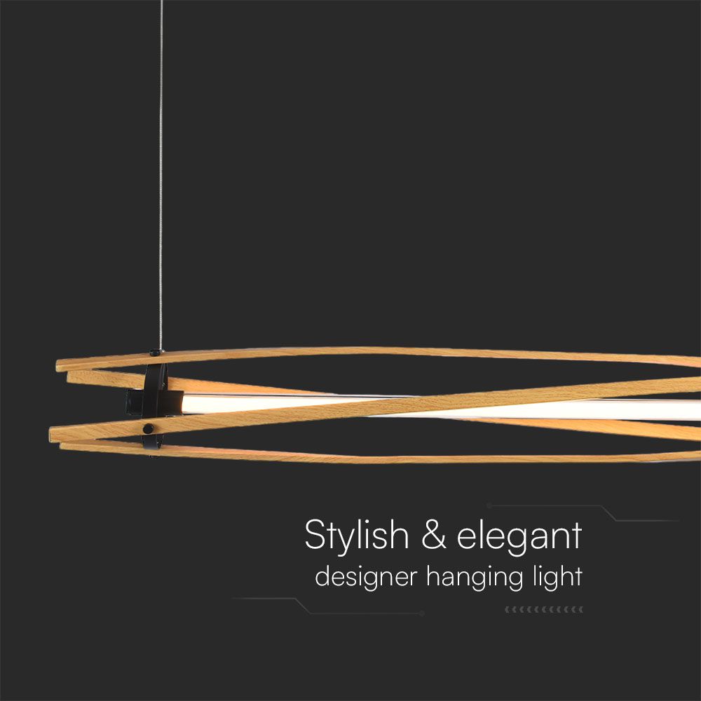 LED Designer Pendant Lampholder Wood Painting+White Body L1200