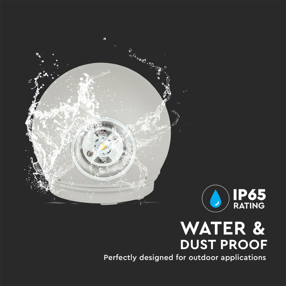 6W  Wall Light Grey Body Round IP65 4000K img 1