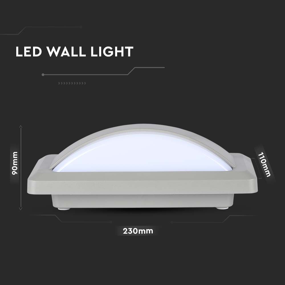 12W LED Bulkhead With Soft4200K Grey Body IP65