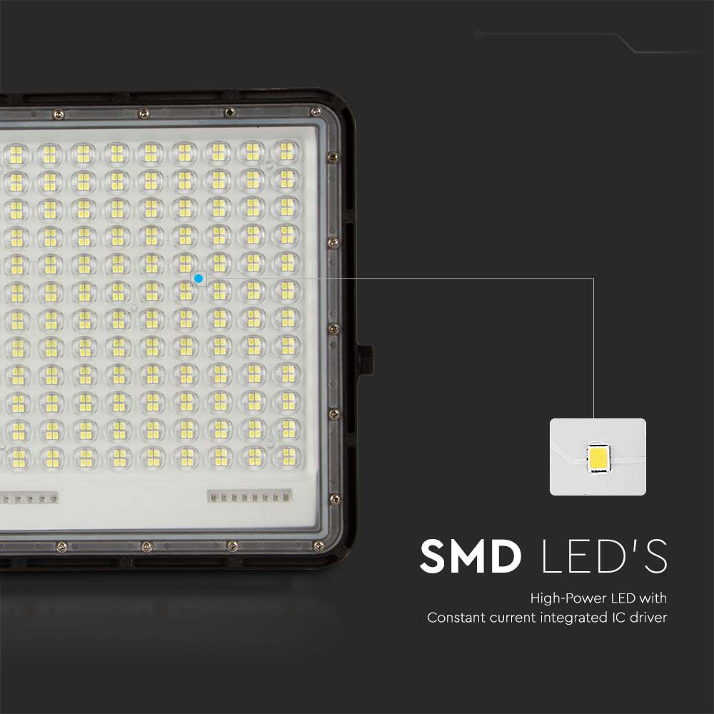Faro LED con Telecomando e Pannello Solare Batteria sostituibile Cavo da 3m Colore Nero