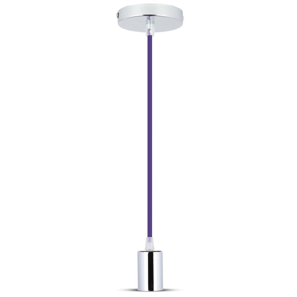 Lampadario con Portalampada Cromo Dome Viola Chiaro Cavo