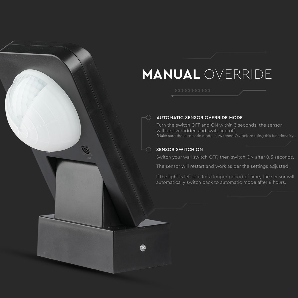 Infrared Sensore a movimento Nero 360gradi 1000W aggiustabile img 3