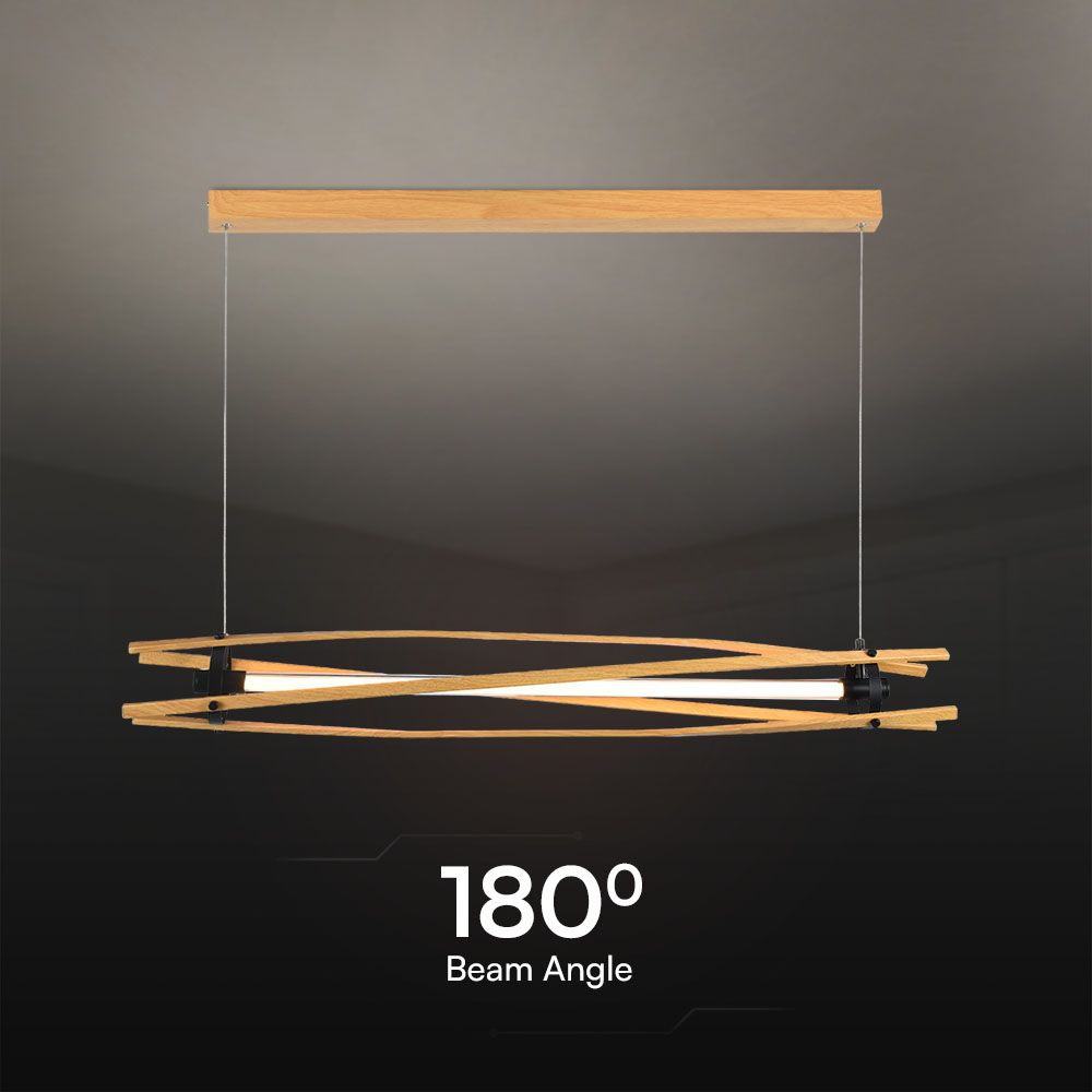 LED Designer Pendant Lampholder Wood Painting+White Body L1200 img 1