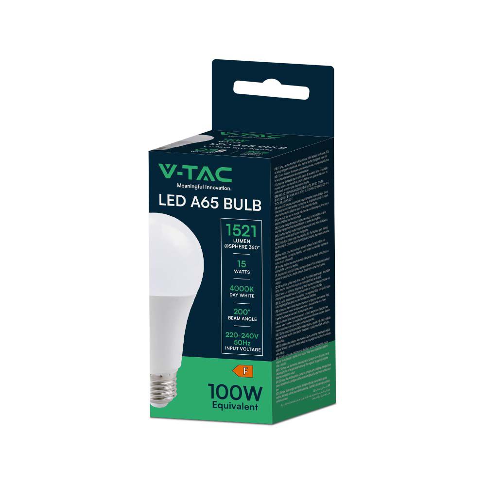 LED Bulb - 15W A65 ?27 plastic 4000K
