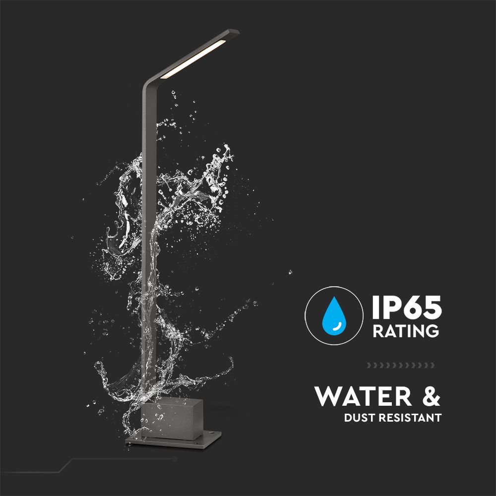 6W LED Outdoor Bollard Lamp Grey Body 4000K IP54 img 1