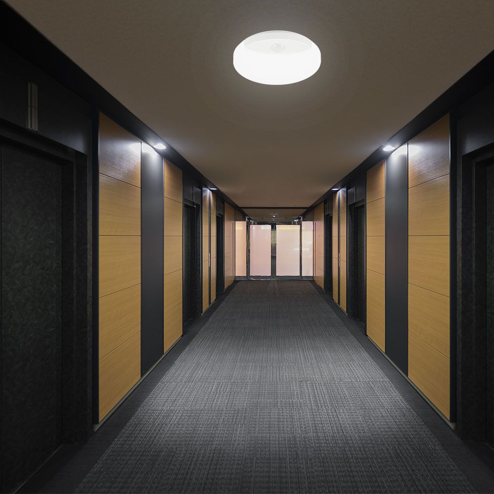 15W LED PIR Sensor Lamp SAMSUNG CHIP 3IN1 Round White Body IP44 img 1