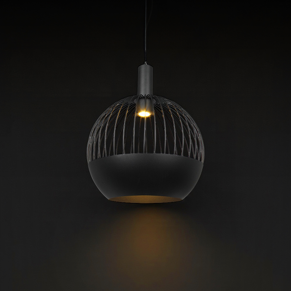 GU10 Decorative Hanging Pendant (D400*H350mm) Matt Black Body img 1
