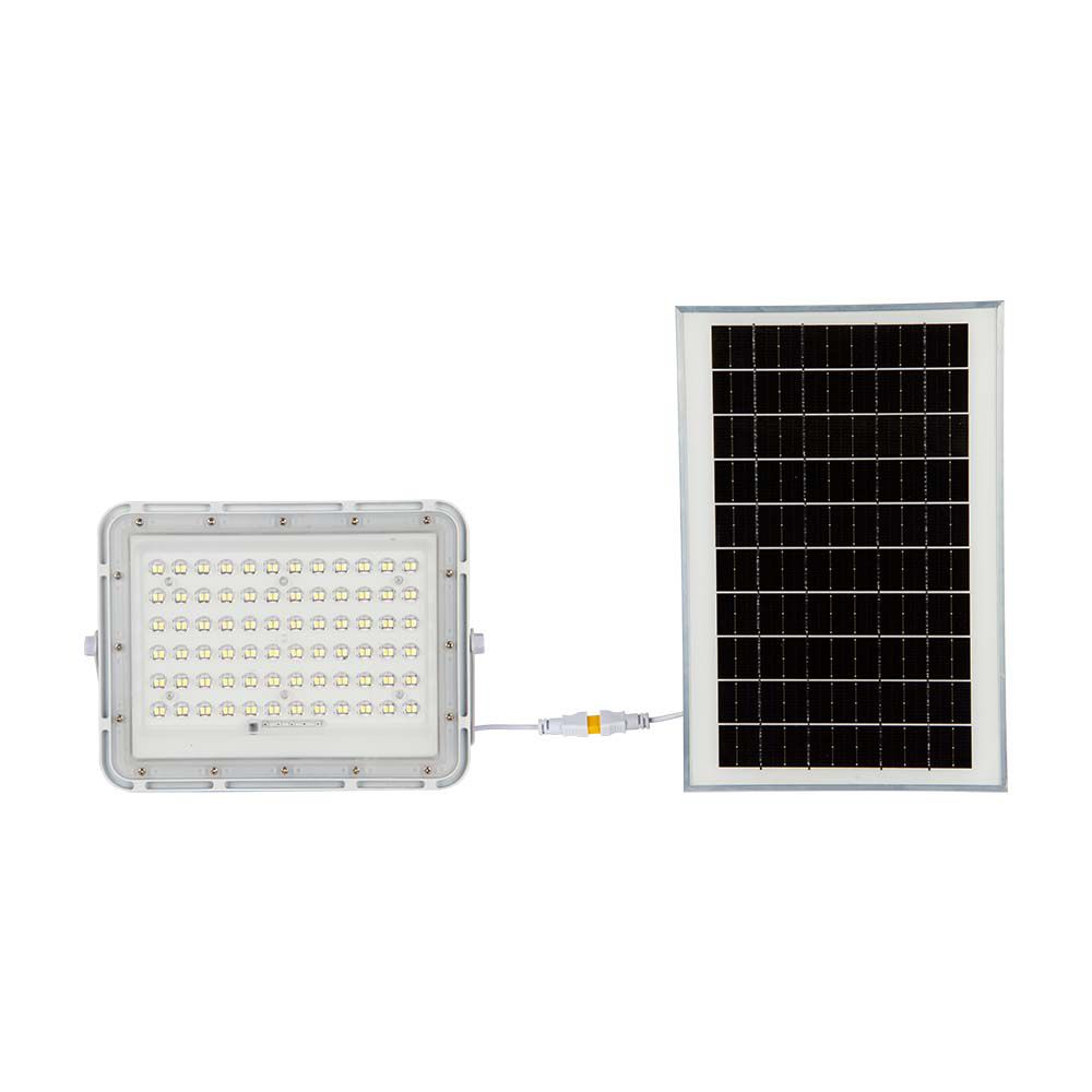 Faro LED con Telecomando e Pannello Solare 15W Batteria sostituibile Cavo da 3m Colore Bianco 