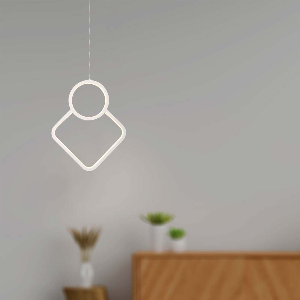 Lampadario LED a Sospensione 12W dal Design Moderno 28x180cm Colore Bianco img 1