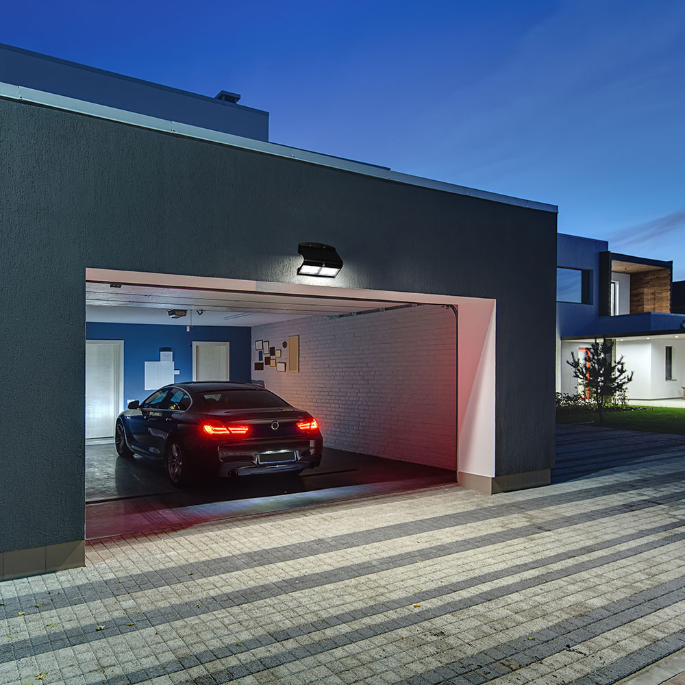 3W LED Faretto Solare 3000K+4000K Corpo Nero