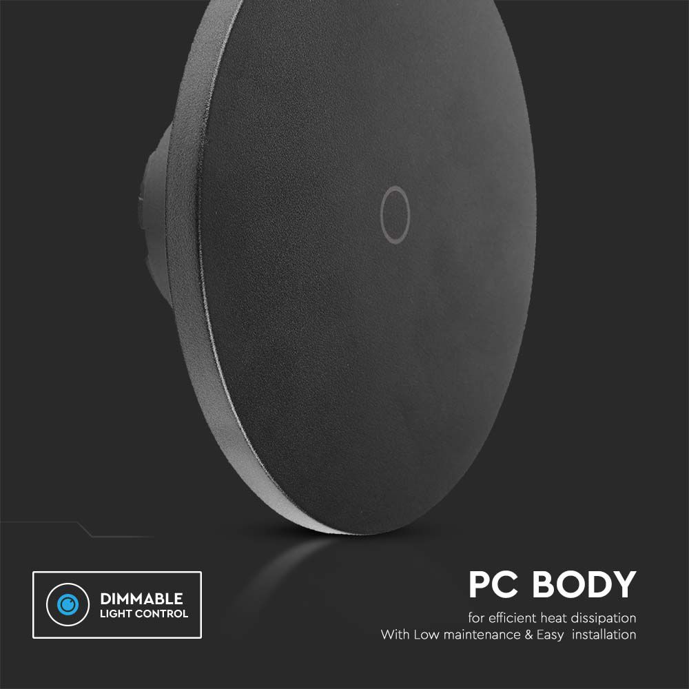 LED Wall Light Black Body Dimmable 3in1