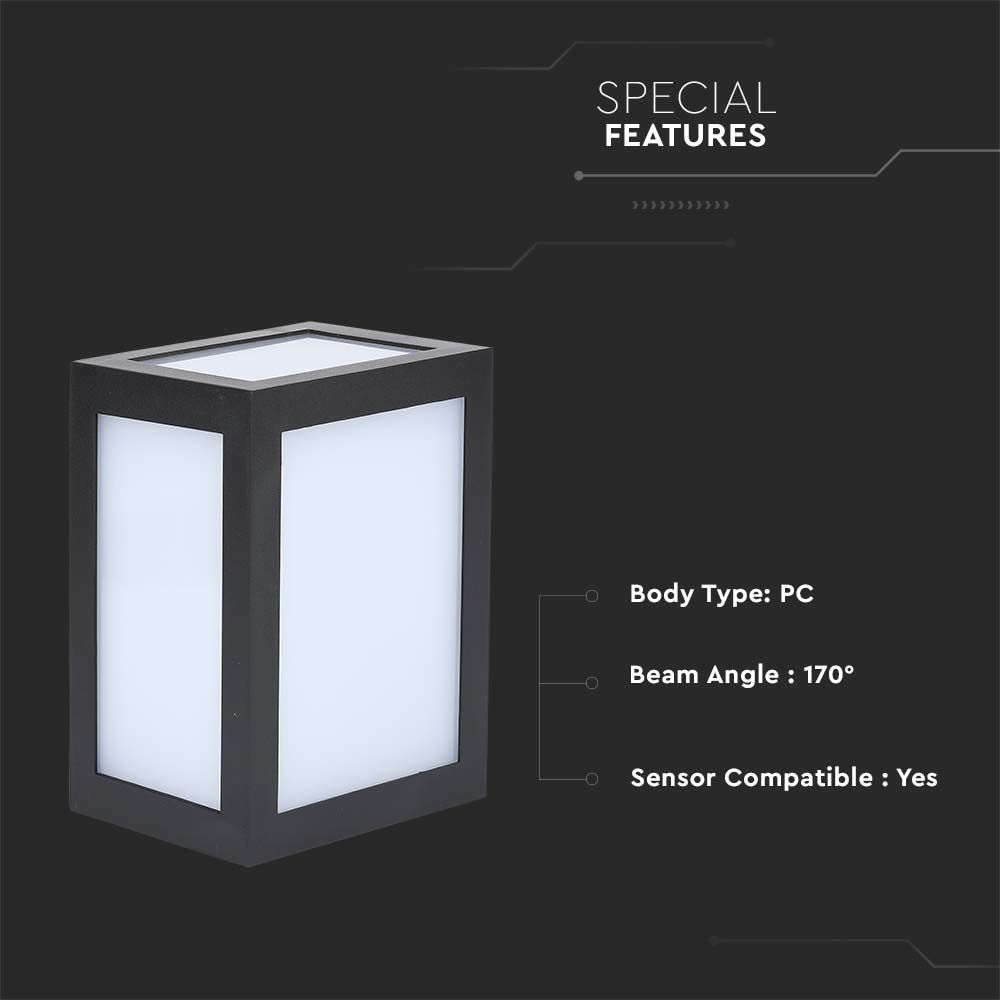 12W LED Wall Black Body 4000K