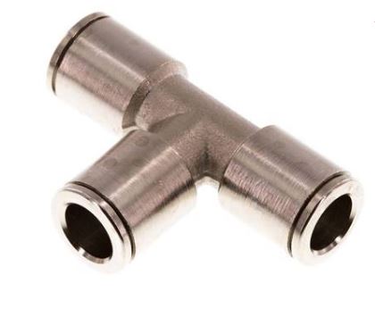 Push-In Coupling Brass-Plated Brass T