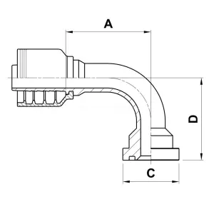 SFH flange fitting 90° 6000 psi