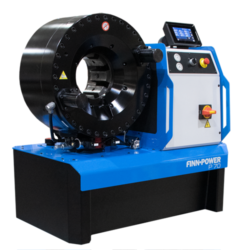 Largest table top machine with more power and wider opening to crimp the heavy duty fittings. P70SCC is an ideal machine also for small to mid range industrial hoses.