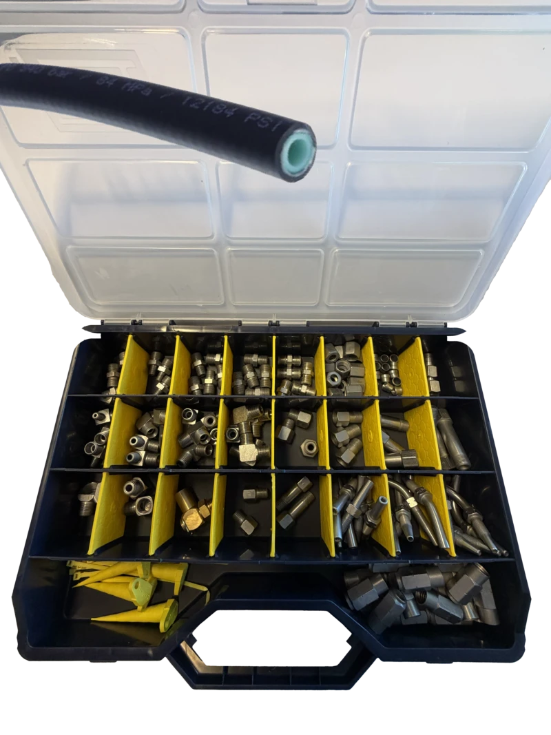 Central greasing kit. Fittings and hose.