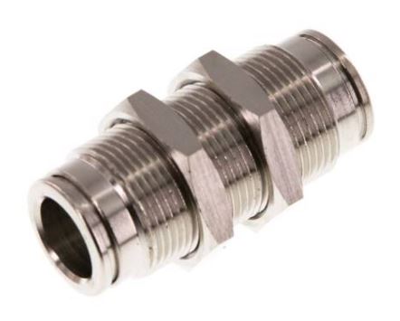 Push-In Coupling Brass-Plated Brass Bulkhead