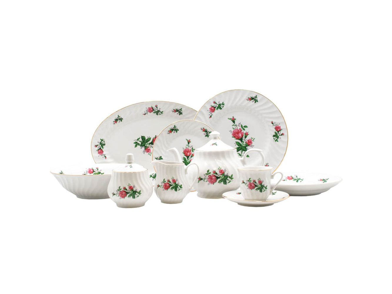 Vintage Rose 45pc Dinner Set